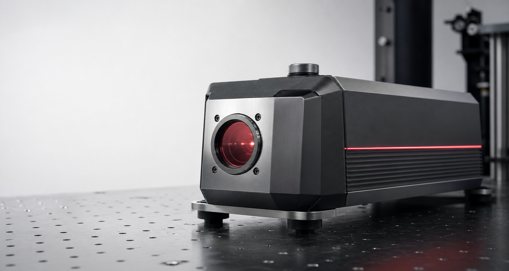 Temporary concept render of a precision laser device, to be replaced with real Forax Laser product photography.
